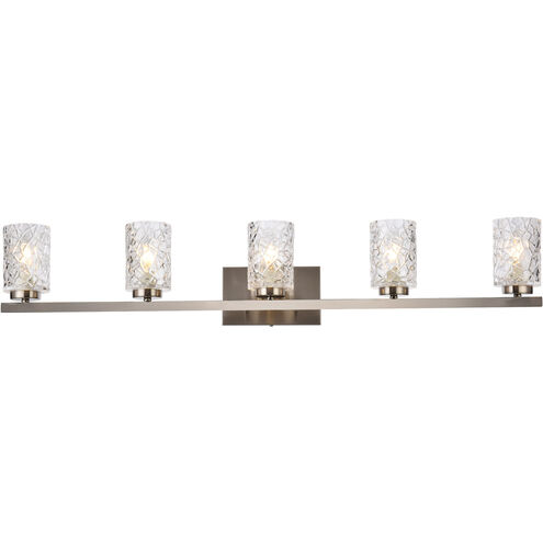 Cassie 5 Light 42 inch Stain Nickel Bath Sconce Wall Light