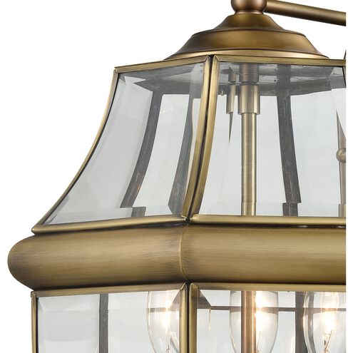 Ashford 3 Light 12 inch Antique Brass Outdoor Wall Sconce, Large