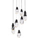 Martini LED 17 inch Black Multi-Light Pendant Ceiling Light in Optic, Beyond