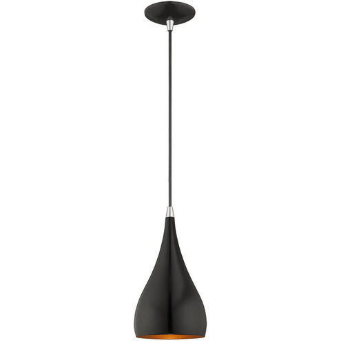 Allison 1 Light 6.25 inch Shiny Black Mini Pendant Ceiling Light