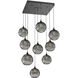 Terra 9 Light Matte Black Chandelier Ceiling Light, Square Multi-Port