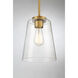 Calhoun 1 Light 8 inch Warm Brass Pendant Ceiling Light, Essentials