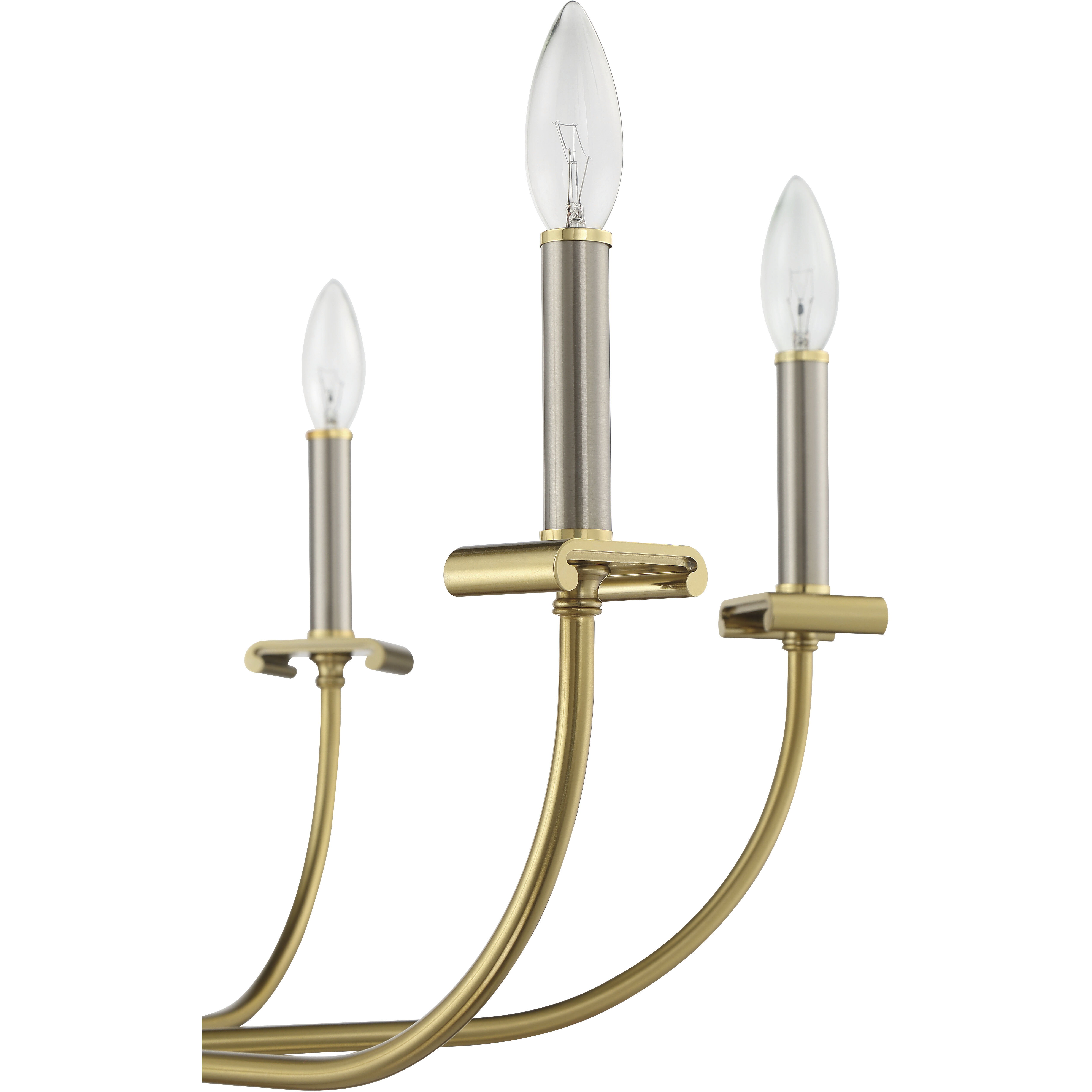 Stanza 6 Light 26 inch Brushed Polished Nickel / Satin Brass Chandelier Ceiling Light