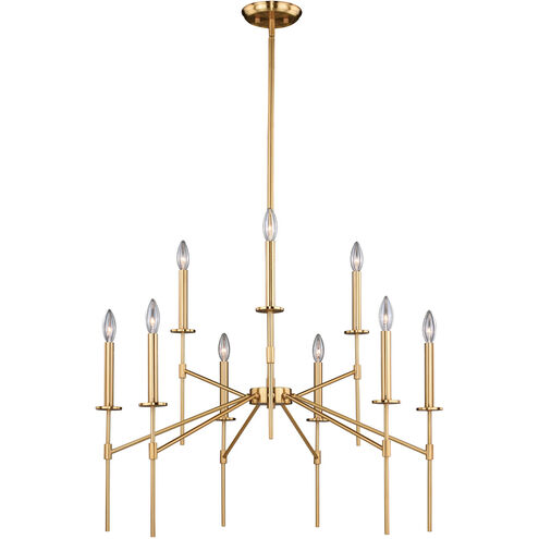 Kedzie 9 Light 32 inch Natural Brass Chandelier Ceiling Light