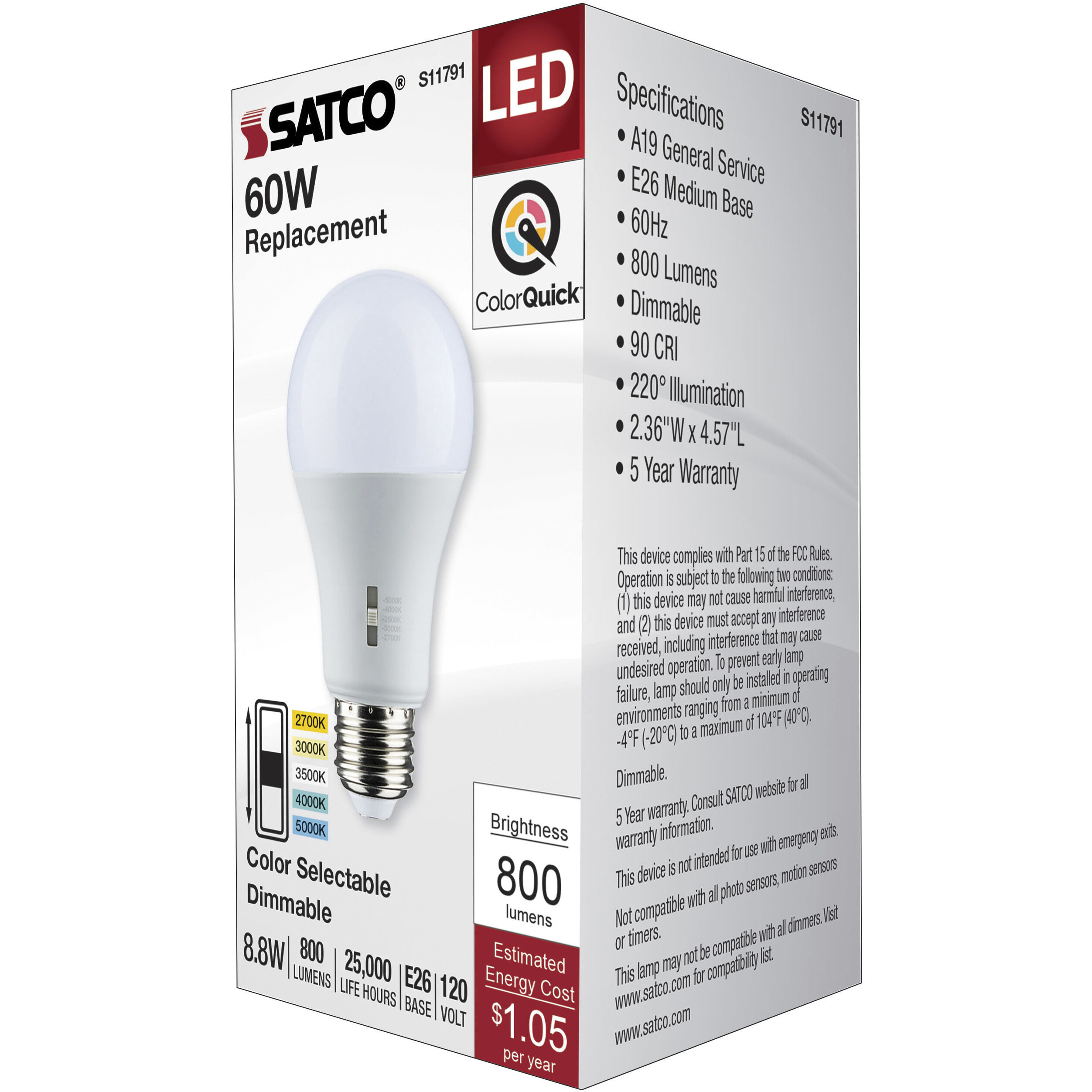 Lumos Medium 8.80 watt 2700K Light Bulb
