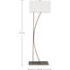 Anya 70.5 inch Brushed Bronze and White Linen Floor Lamp Portable Light