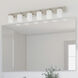 Merry 6 Light 48 inch Brushed Nickel Bath Vanity Light Wall Light