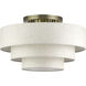 Manorwood 4 Light 21 inch Antique Brass Semi Flush Mount Ceiling Light, Extra Large