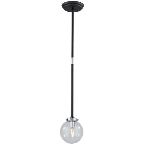 Vero Modo 1 Light 5 inch Matte Black and Chrome Down Pendant Ceiling Light