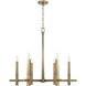 Blake 6 Light 32 inch Aged Brass Chandelier Ceiling Light