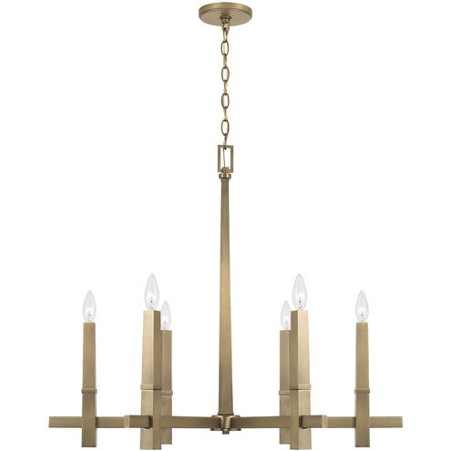 Blake 6 Light 32 inch Aged Brass Chandelier Ceiling Light