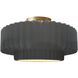Radiance Collection - Pleated Tier 1 Light 14.5 inch Gloss Grey and Brushed Brass Semi-Flush Ceiling Light in Replaceable Bulb, Gloss Gray, 14.5W x 7.25H, Form+Finish+Function