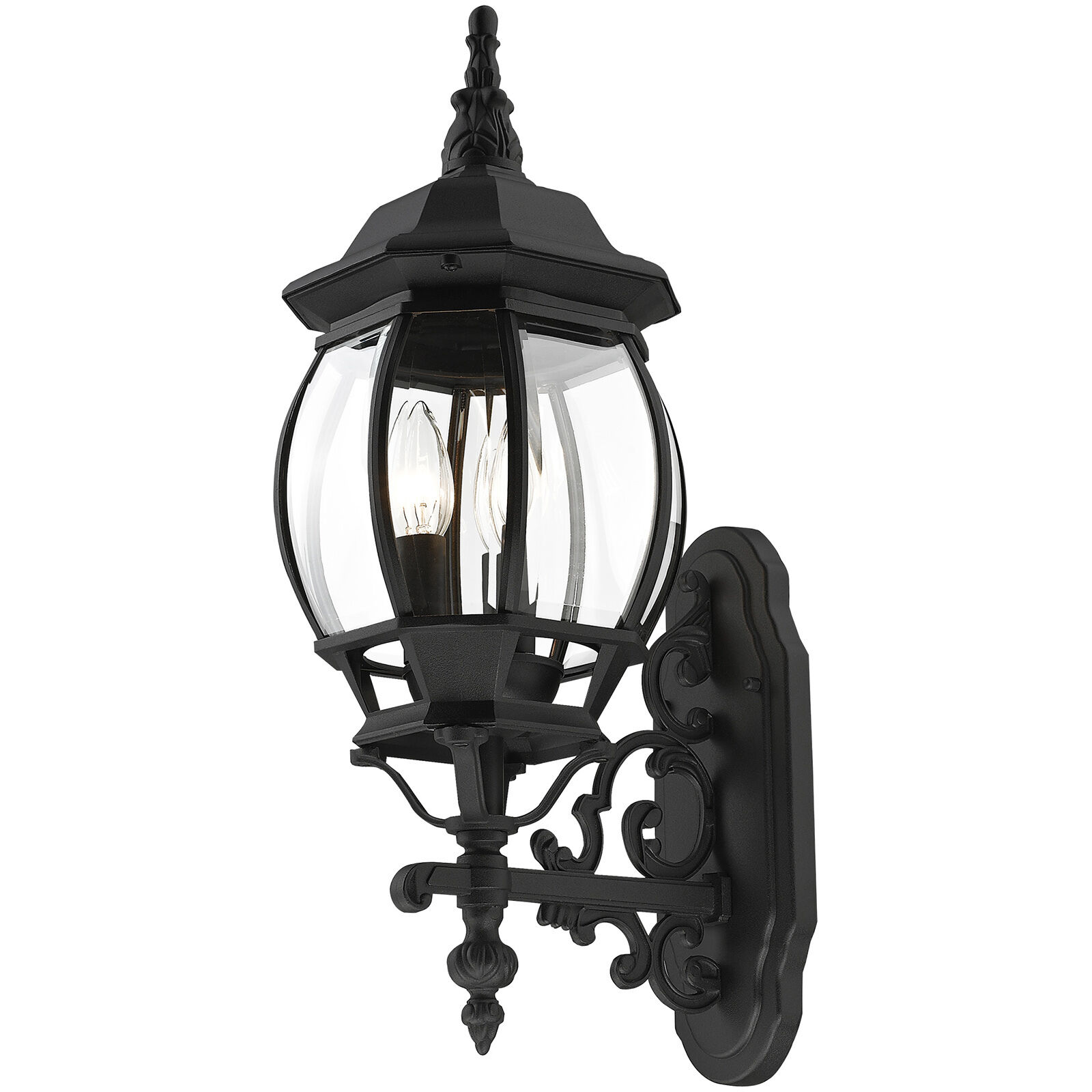Frontenac 3 Light 22 inch Textured Black Outdoor  Wall Lantern