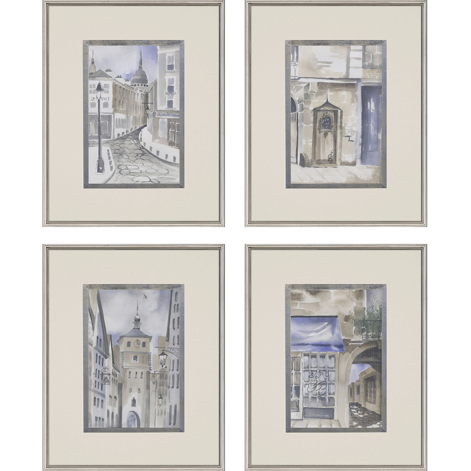 La Ville Multi and Blue and Neutral and Brown Framed Art, The Studio