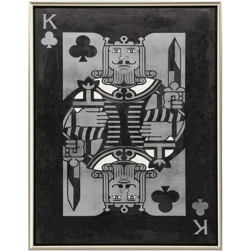 Ace / Jack / King / Queen Black and Metallic and White Canvas