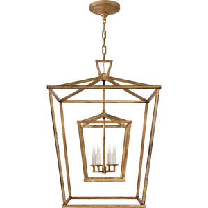 Chapman & Myers Darlana 4 Light 24 inch Gilded Iron Double Cage Lantern Pendant Ceiling Light, Large