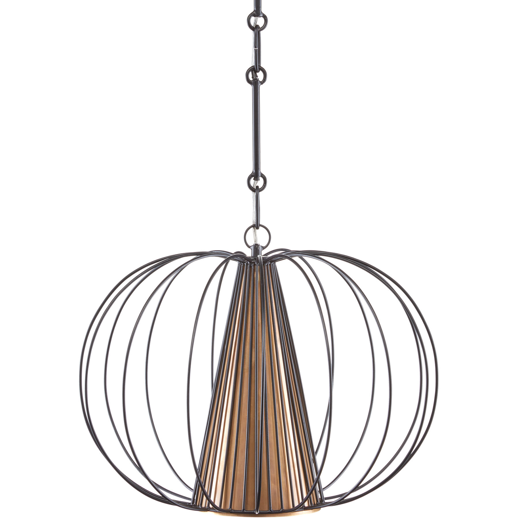 Spirograph 1 Light 17 inch Black/Vintage Brass Pendant Ceiling Light