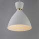 Carillon 1 Light 10.5 inch White with Satin Brass Mini Pendant Ceiling Light in White and Satin Brass