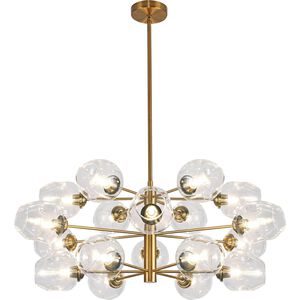 Abii 18 Light 32.75 inch Vintage Bronze with Clear Chandelier Ceiling Light