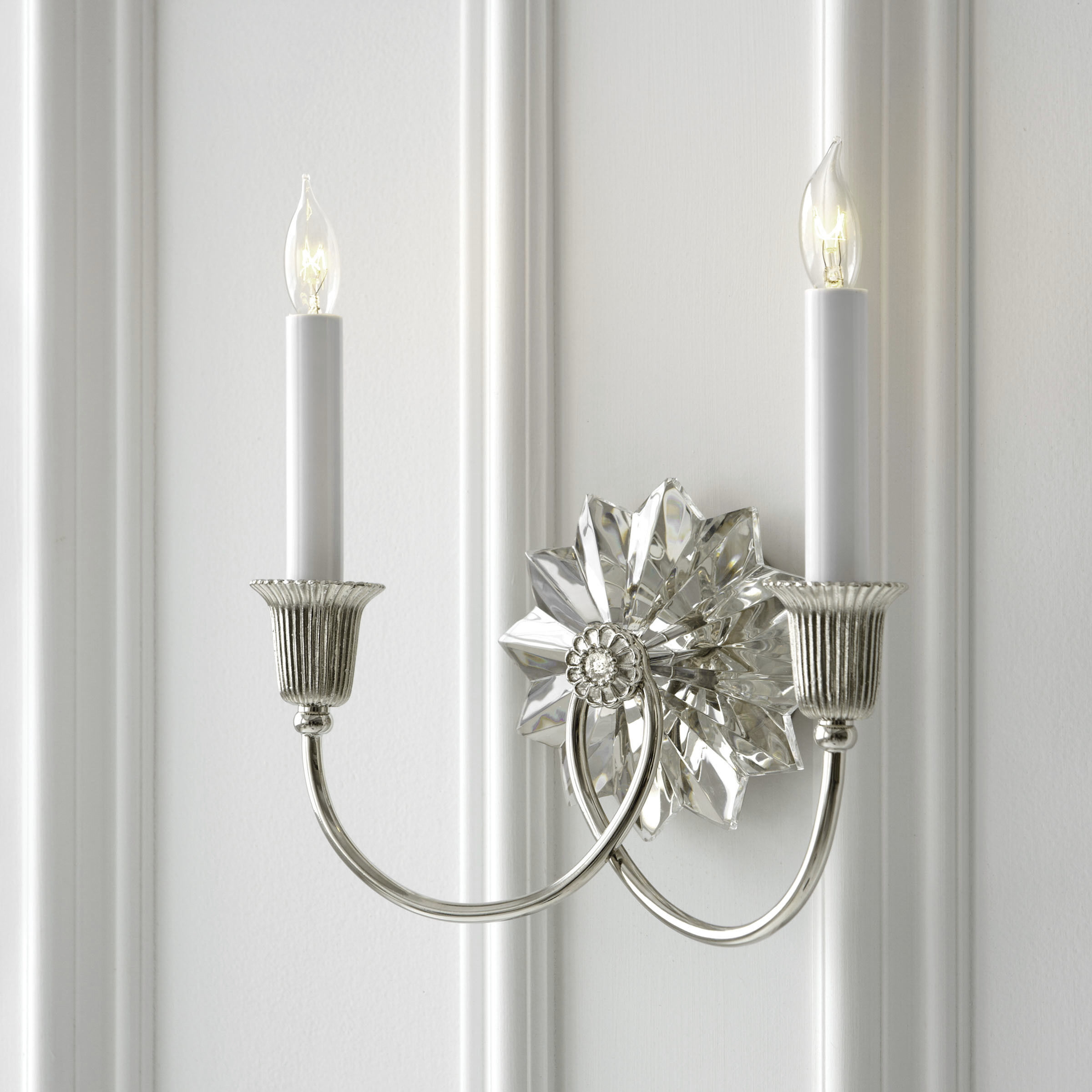 J. Randall Powers Huntington 2 Light 10.25 inch Polished Nickel Double Sconce Wall Light
