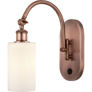 Ballston Clymer LED 5.3 inch Antique Copper Sconce Wall Light in Matte White Glass