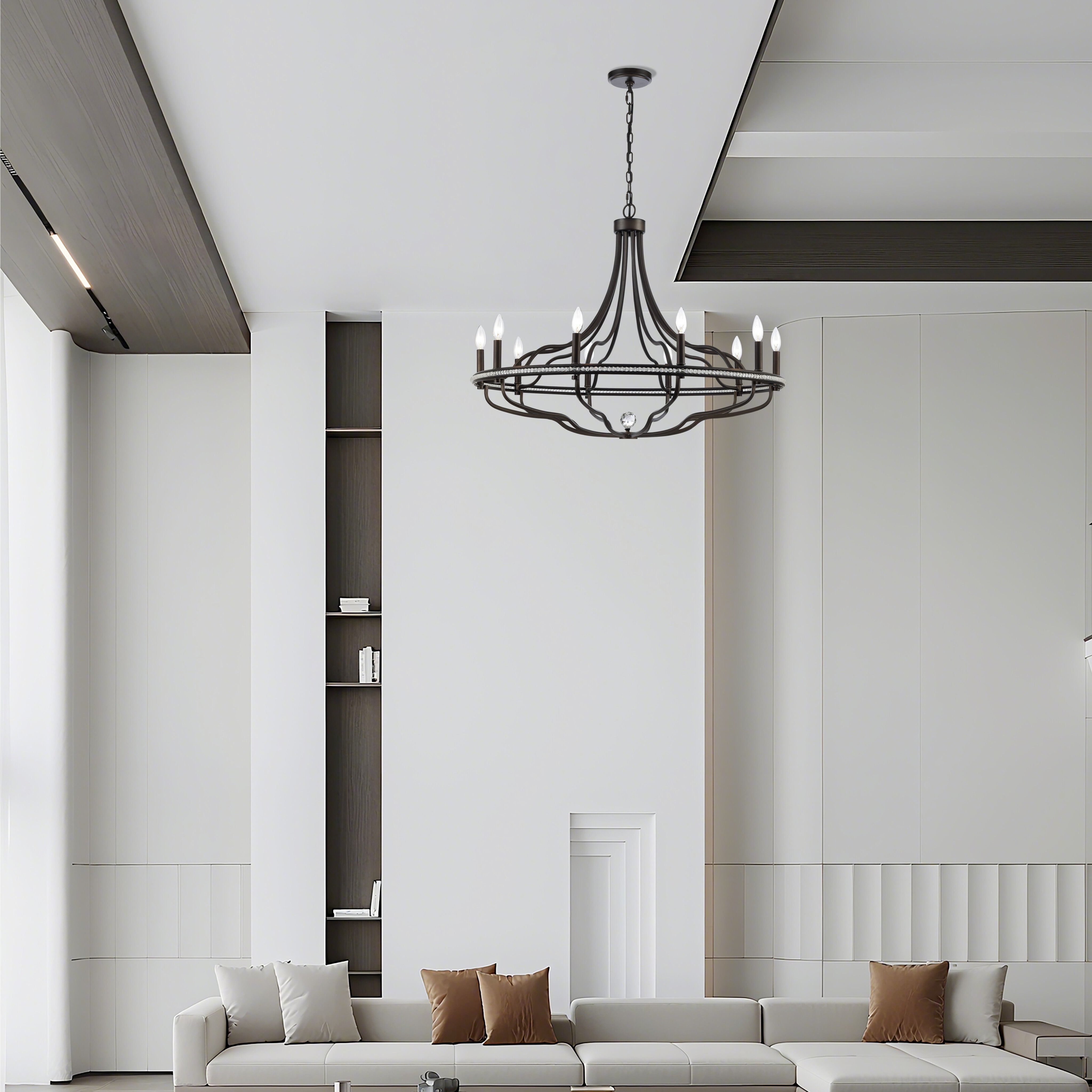 Tuscan 10 Light 38 inch Dark Bronze Chandelier Ceiling Light, Converts to Semi Flush