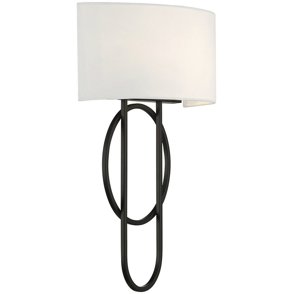 Tempe 2 Light 12 inch Matte Black Sconce Wall Light