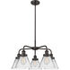 Cone 5 Light 25.75 inch Oil Rubbed Bronze Chandelier Ceiling Light in Clear Glass