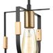 Heathrow 1 Light 8 inch Matte Black with Satin Brass Mini Pendant Ceiling Light