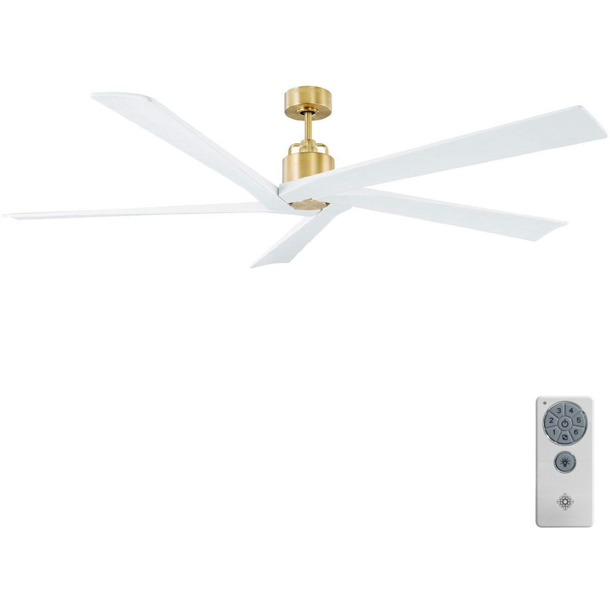Aspen 70 inch Burnished Brass with Matte White Blades Ceiling Fan