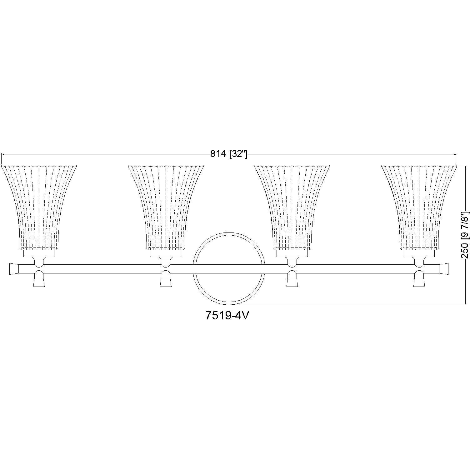 Belle 4 Light 32 inch Brushed Nickel Bath Vanity Light Wall Light