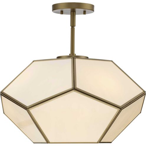 Latham 3 Light 18 inch Vintage Gold Semi-Flush Mount Ceiling Light