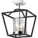 Mercer 3 Light 11.75 inch Matte Black Mini Chandelier Ceiling Light, Convertible