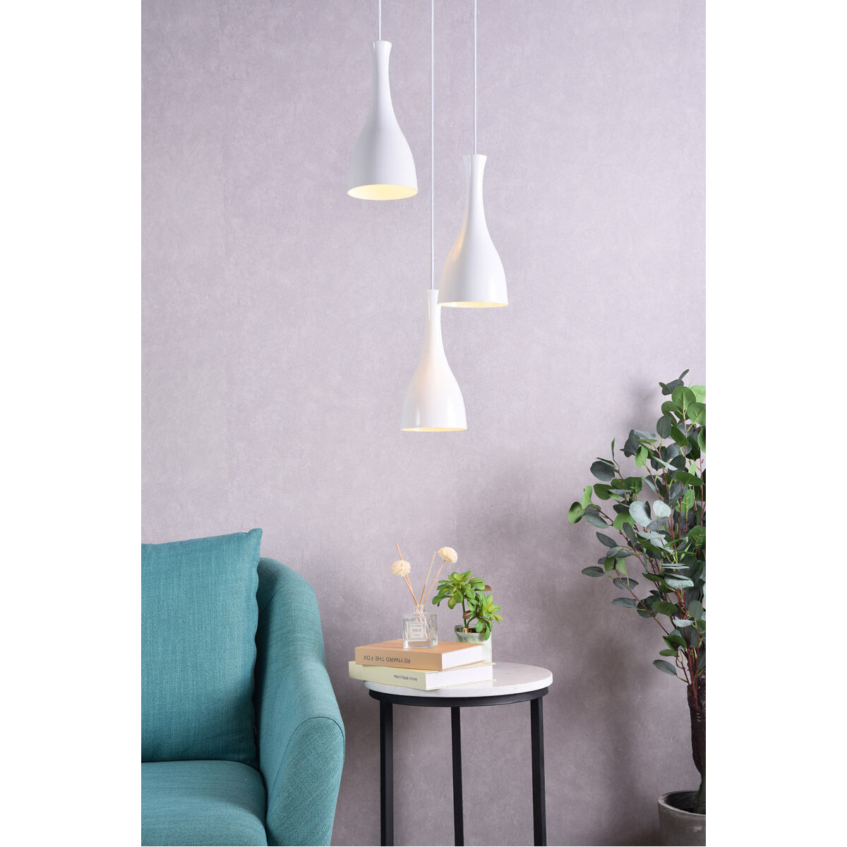 Aiken 3 Light 14 inch White Pendant Ceiling Light