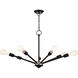 Prague 7 Light 29 inch Black with Brushed Nickel Accents Chandelier Ceiling Light