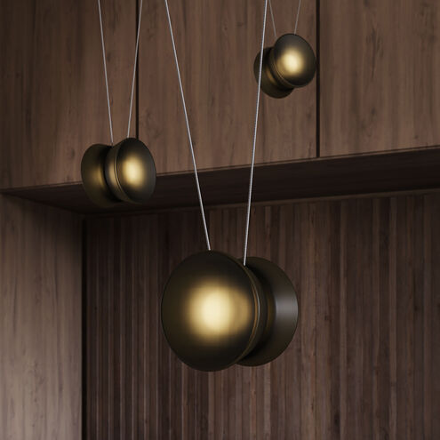 Yo LED 156 inch Natural Anodized Statement Pendant Ceiling Light in Smoke Glass