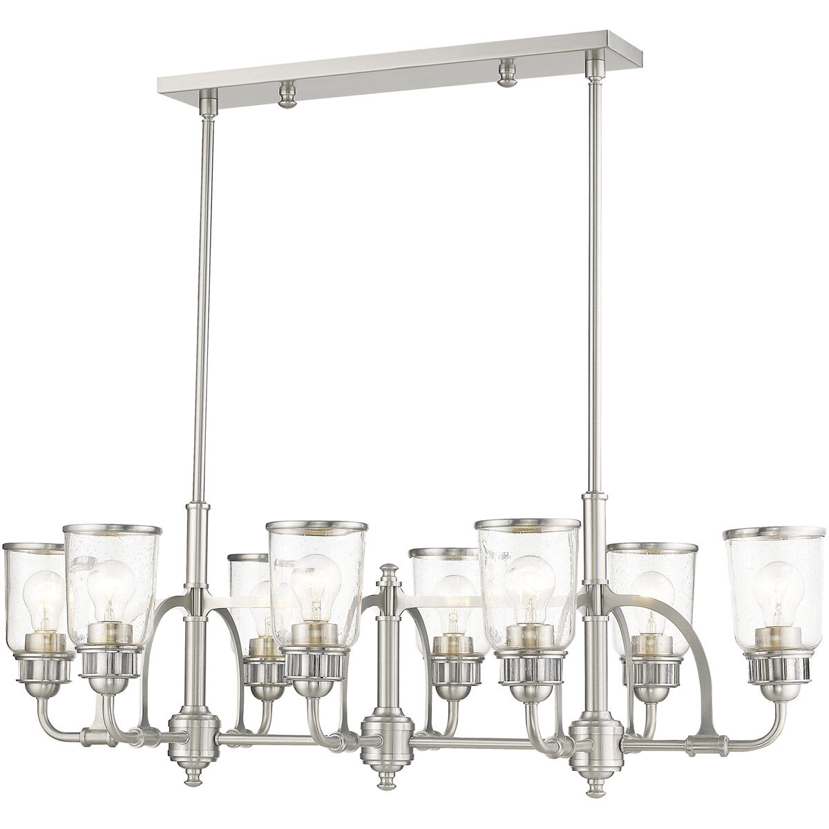 Lawrenceville 8 Light 40 inch Brushed Nickel Linear Chandelier Ceiling Light