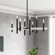 Denmark 8 Light 28 inch Black with Brushed Nickel Accents Chandelier Ceiling Light