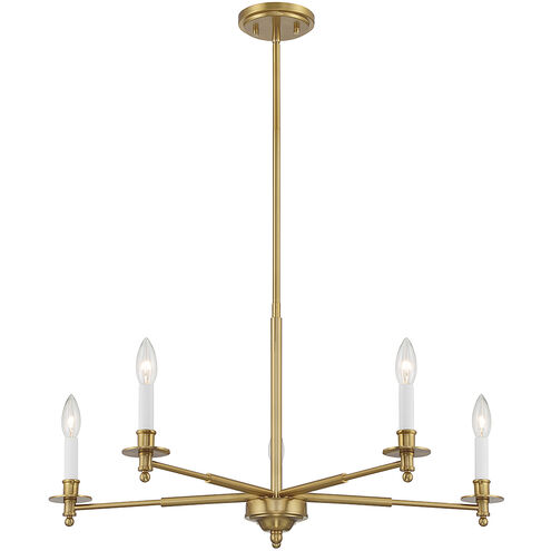 Jasmine 5 Light 30 inch Warm Brass Chandelier Ceiling Light