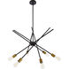 Armin 6 Light 32 inch Black and Brass Pendant Ceiling Light
