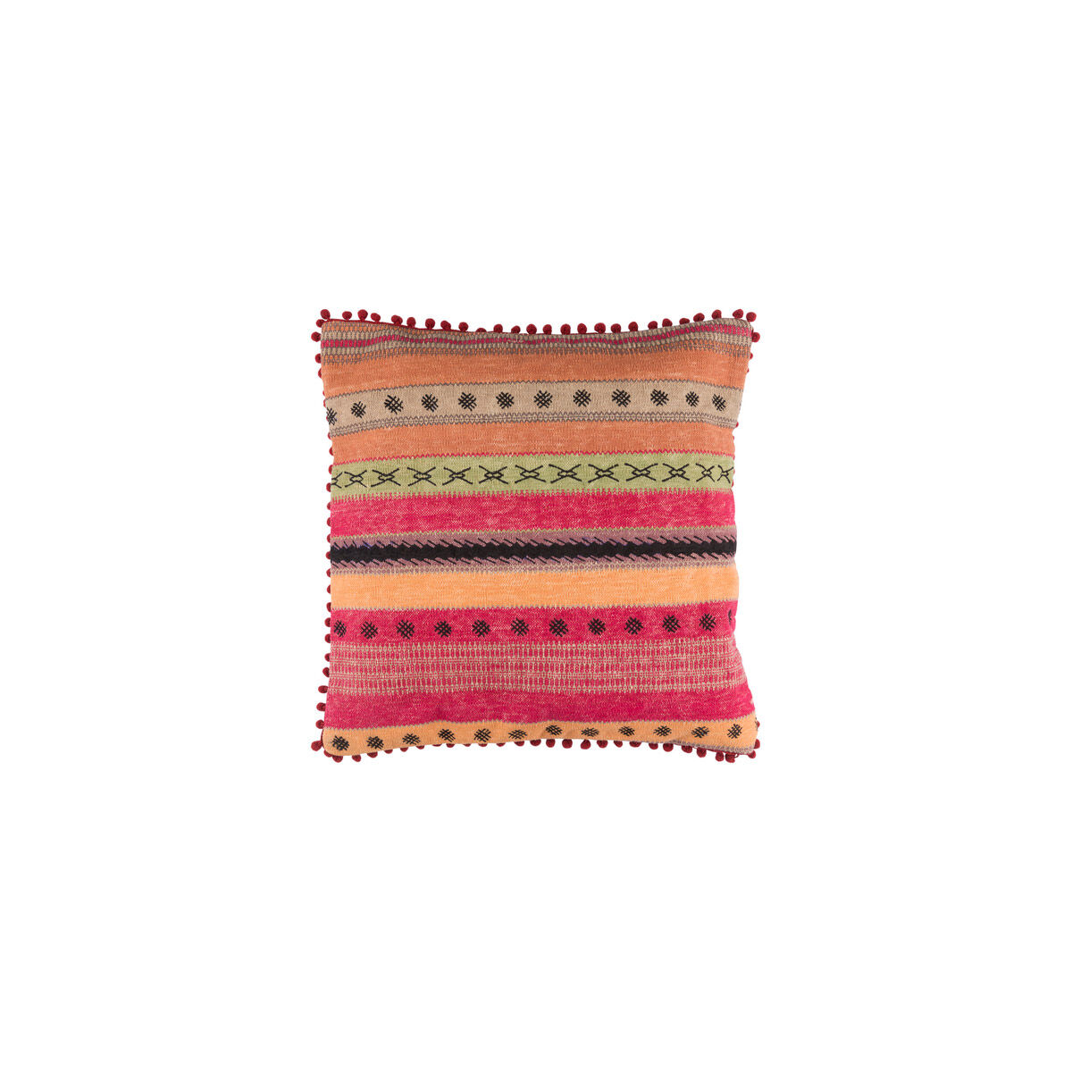 Marrakech 20 X 20 inch Black and Bright Red Throw Pillow