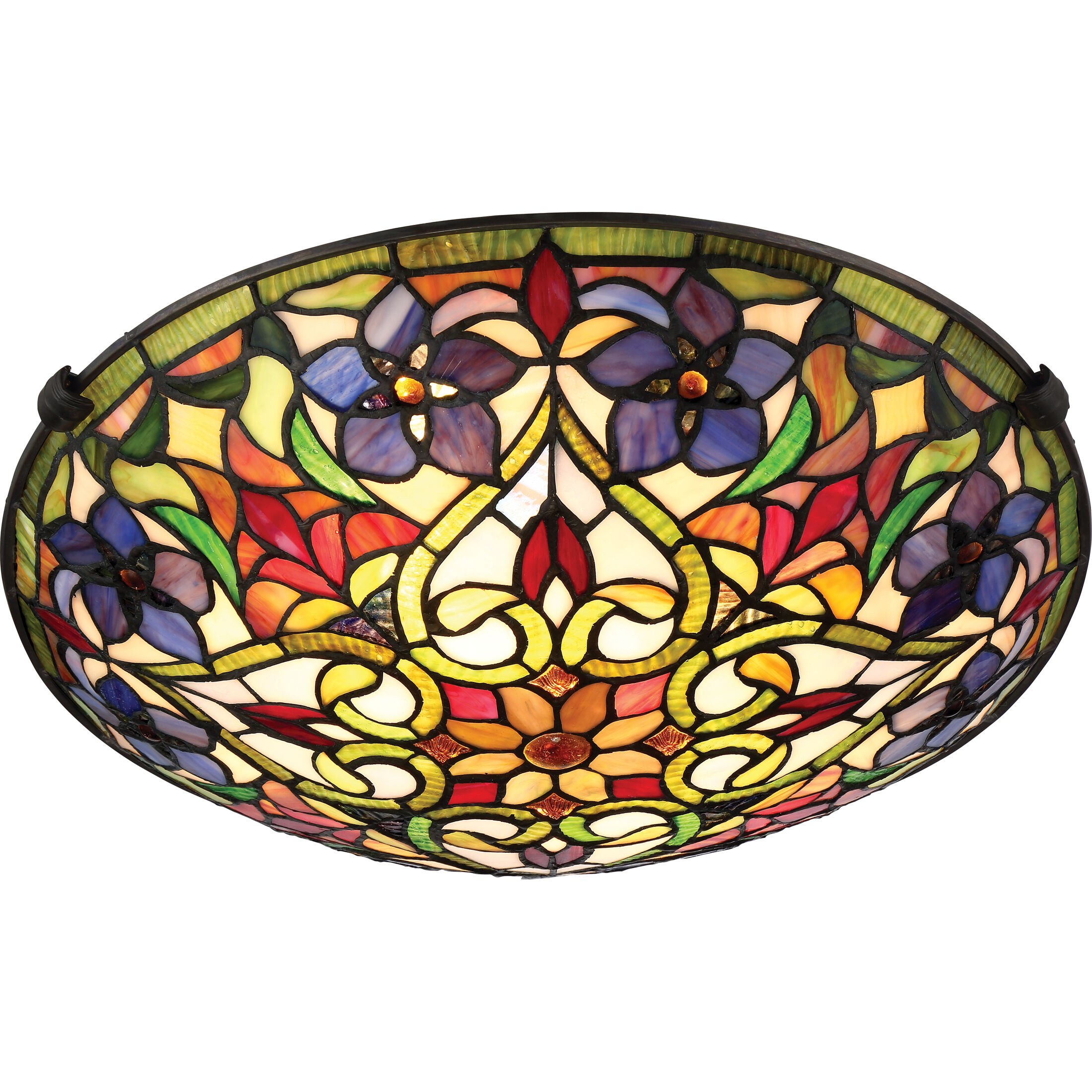 Violets 2 Light 16 inch Vintage Bronze Flush Mount Ceiling Light, Naturals