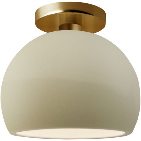 Radiance LED 7 inch Vanilla Gloss and Brushed Brass Semi Flush Ceiling Light