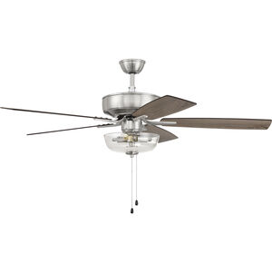 Pro Plus 101 52 inch Brushed Polished Nickel with Driftwood/Grey Walnut Blades Contractor Ceiling Fan