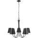 Modern 5 Light 32 inch Matte Black Chandelier Ceiling Light