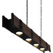 Pago LED 59 inch Black and Wood Drum Shade Island Light Ceiling Light