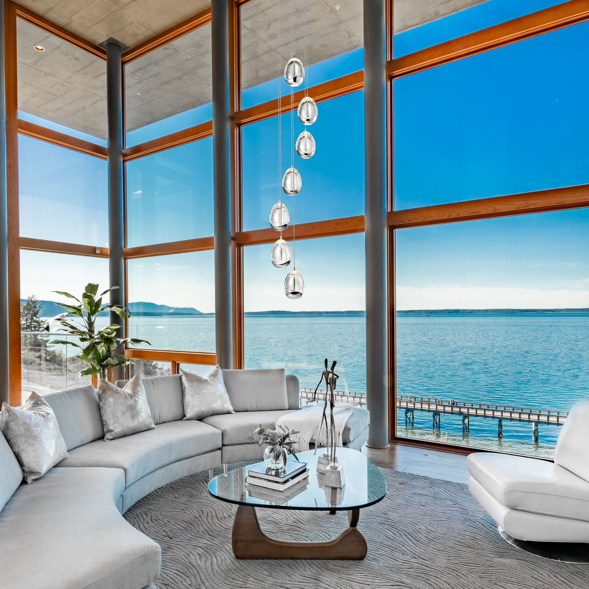 Artisan Collection/VENEZIA Series 7 Light 9 inch Polished Chrome Pendant/Chandelier Ceiling Light