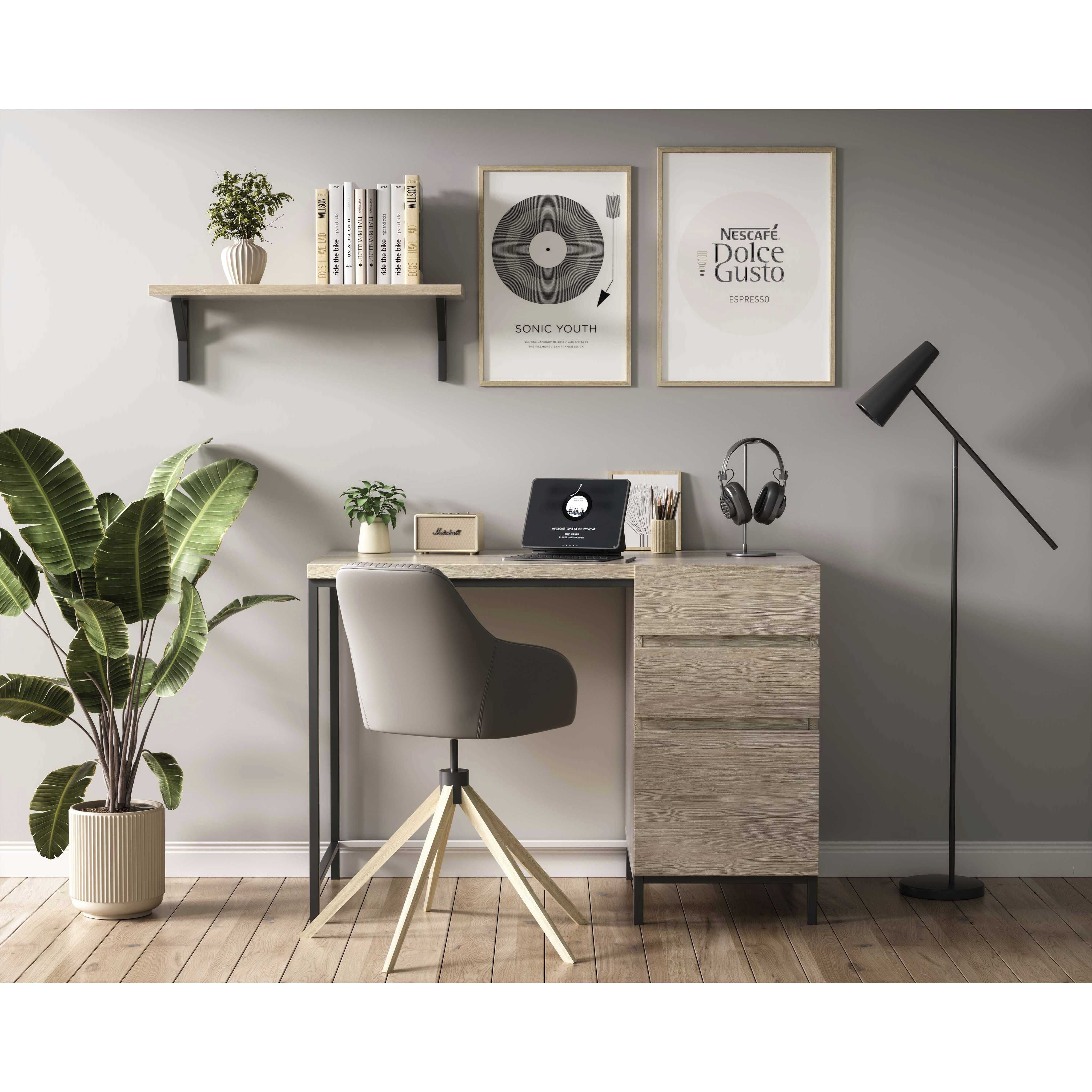 Emerson 42 inch Mango Wood and Black Desk