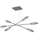 Rock Crystal LED Graphite Linear Multi-Pendant Ceiling Light in 3000K LED, Smoke, Triple Moda