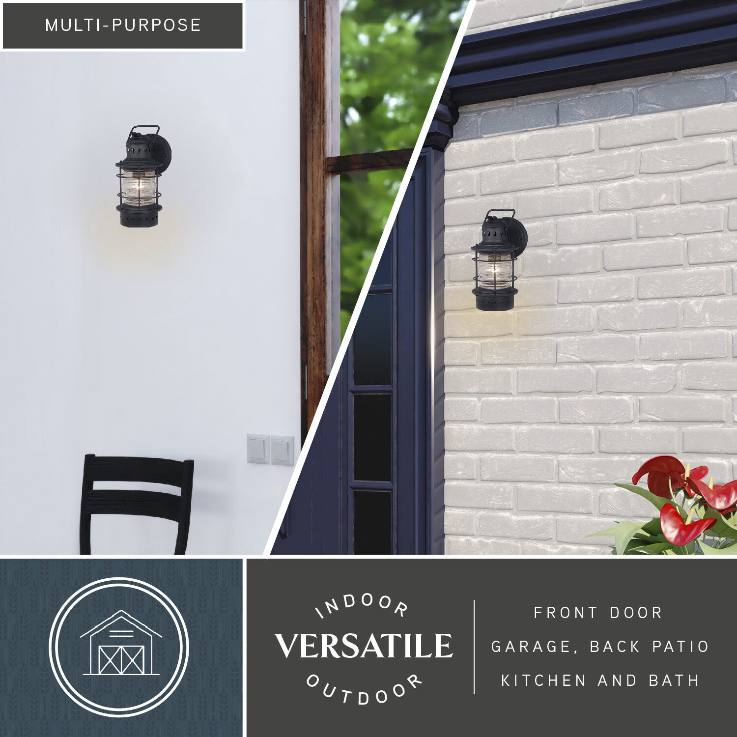 Hyannis LED 12.25 inch Textured Black Outdoor Wall